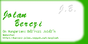 jolan berczi business card